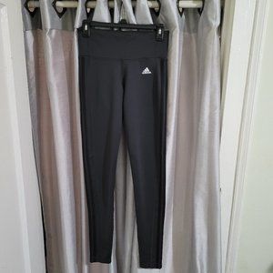 Adidas - Climalite Leggings Dark Grey with Black Stripes - Size S